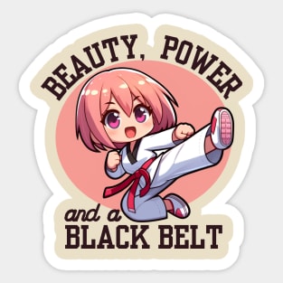 Beauty Power And A Black Belt Sticker